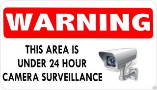 Set of 4 Security Warning Camera Weatherproof Vinyl Sign Stickers 3X2 