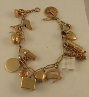 Vintage Tiffany Co Charms 14k Yellow Gold Charm Bracelet
