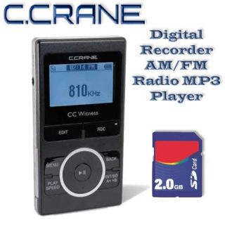 Crane CC Witness CWT 2GB Digital Recorder Am FM Radio  Player 