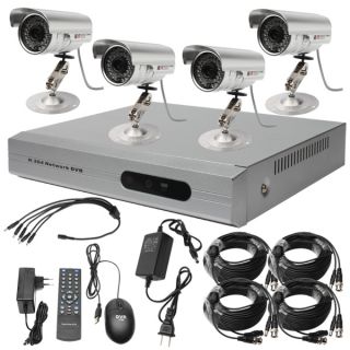   Network DVR H 264 Surveillance Security System CCTV Cameras Kit
