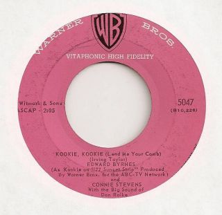 Edward Byrnes and Connie Stevens 45 Kookie Kookie Lend Me Your Comb VG 