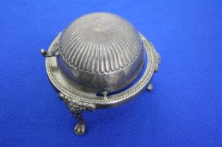 Vintage FB Rogers Silver Co Silverplate Butter Dish Sliding Dome Lid 