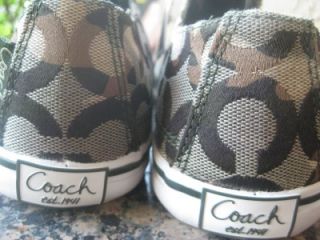 Coach Shoes Keeley Olive Camo Lace Free Sneaker Tennis New Size 5 5 