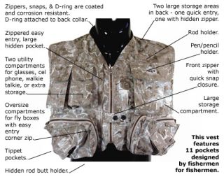 Aqua Design Camouflage Fishing Photography Hunting Vest 50 UV 