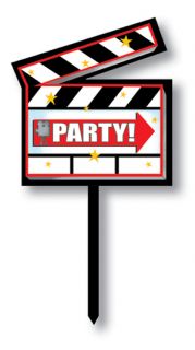 Lights Camera Action Hollywood Themed Movie Set Clapboard Yard Sign 