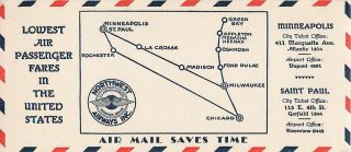 CA 1930 Northwest Airways Inc Ink Blotter Advertising
