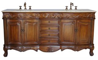 72 Old Fashion Style Double Sink Campbellton Bathroom Vanity Cabinet 