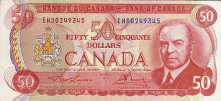 OLD CANADIAN MONEY RARE 1975 BANK OF CANADA 50 DOLLAR NOTE CHOICE 