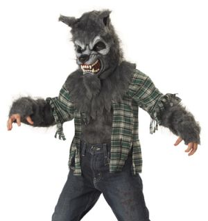 Kids Gray Werewolf Scary Wolf Boys Halloween Costume