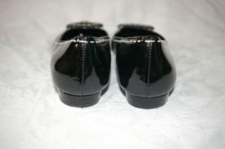 Anne Klein Canale Black Patent Leather Flats Womens 8 M