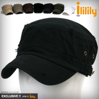 Ililily New Mens Cadet Military Unisex Hat Ball Cap Trucker Hat Visor 