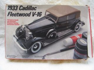 1933 Cadillac Fleetwood V 16 1 24 Kit Model Car Testors Vintage 