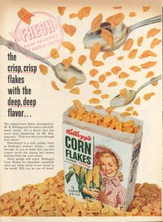 Crisp Crisp Deep Deep Kelloggs Corn Flakes Ad 1953