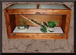 Wood Reptile Cage Bearded Dragons Snakes 36x18x18