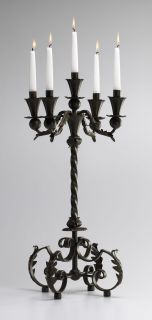   Multi 5 Taper Wrought Iron Candelabra Tuscan Candle Holder