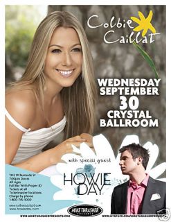 Colbie Caillat Howie Day 2009 Portland Concert Poster