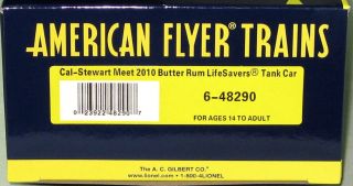 American Flyer/LTI 2010 Cal Stewart Butter Rum Tank Car #48290