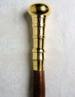 brass knob polished heavy handle cane walking stick