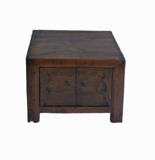 Chinese Solid Elm Wood Aged Side Table Storage Cabinet f110