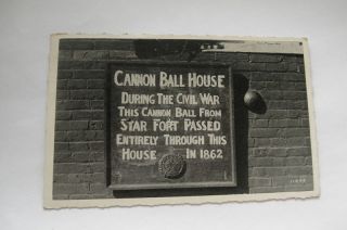RPPC Winchester VA Plaque Sign Cannon Ball House 1946