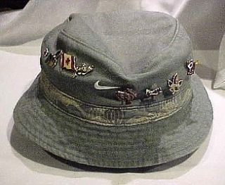 Slightly Worn A Mans Fishing Hat with 8 Canadian Pin