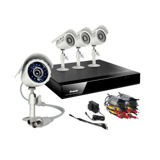 4CH DVR Camera Surveillance System Outdoor IR White Cameras No Hard 