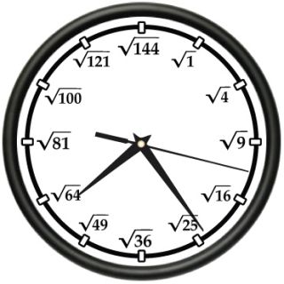 Square Root Wall Clock Math Teacher Calculator New Gift
