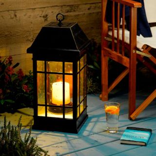 24 XL Mission Solar Power Pillar Candle Lantern Table or Hanging 
