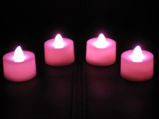 Pink LED Tea Light Flameless Natural Battery Candles