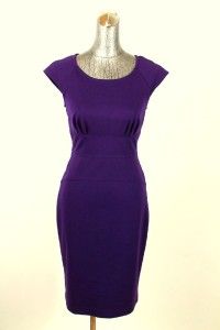 Womens Vibrant Purple Calvin Klein Shift Dress Stretch Career Modern 