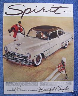 Vintage 1954 Chrysler New Yorker Deluxe Club Coupe Ad