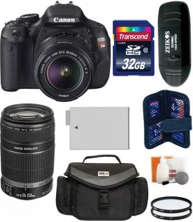 Canon EOS Rebel T3i SLR Camera with 18 55mm Is II 55 250mm 32 GB 