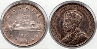 1935 canadian silver dollar george v natural toning a beauty
