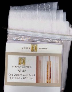 ALLURE TAILORED Crushed Voile Moderne Curtain Panel NWT