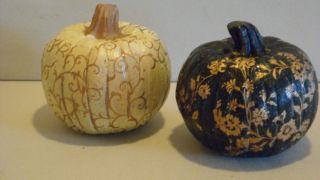 Halloween / Thanksgiving Decoration   Set of Two Pumpkins   Nice