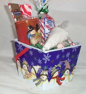   Basket Snowman Mug Candy Spoon Ghirardelli Hot Cocoa Peppermint Sticks