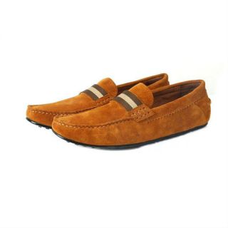    EUR44 Suede Leather SLIP ON casual Loafer tan mens driving car shoes