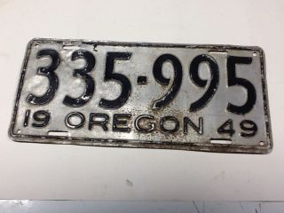 1949 Oregon License Plate Old Car Tag Vintage Antique Auto