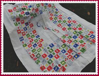 Kitschy Fun Vintage Calorie Counters 1950s Tablecloth
