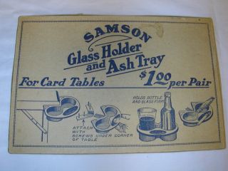 Samson Card Table Glass Holder Ash Tray