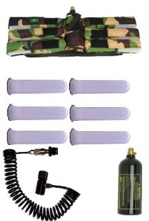 3SKULL Paintball Pack 6 1 Harness Camo Pods Coiled Remote 20oz Tank 