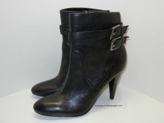   Womens 8 5 M Black Leather Cambria Ankle Boots Heels Shoes New
