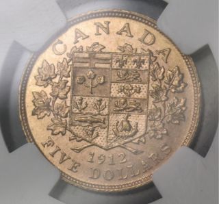 1912 $5 Canada Gold Coin MS 63 2005 06 GSA Gold Hoard Certified NGC 