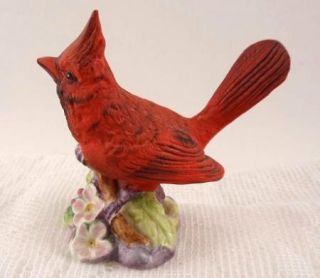 Royal Worcester Red Cardinal 3645 Bone China Bird Figurine