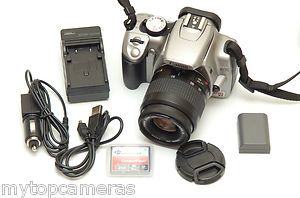 Canon EOS Rebel XT 350D DSLR Camera Lens Kit Memory Card