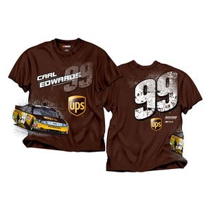 2012 Carl Edwards 99 UPS Mens Brown All Around NASCAR Tee Shirt