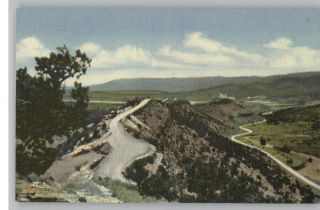 Linen Postcard Skyline Drive Canon City Colorado Co
