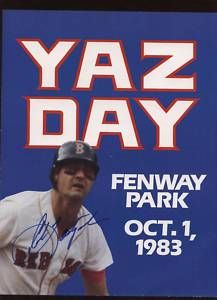 Carl Yastrzemski Red Sox Signed Yaz Day Poster JSA