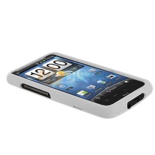 White Hard Snap on Skin Case Cover for HTC Inspire 4G