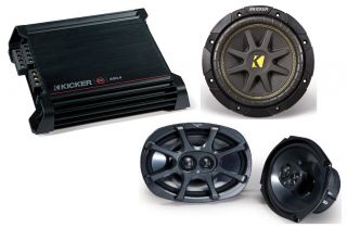Kicker Car Audio DX200 4 Amplifier C10 4 Ohm Sub KS6930 6x9 Speaker 